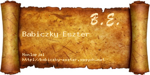 Babiczky Eszter névjegykártya